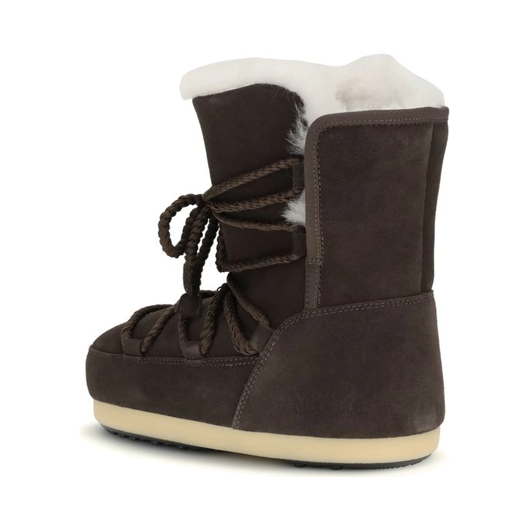 Brown Leather Lace-Up Boots