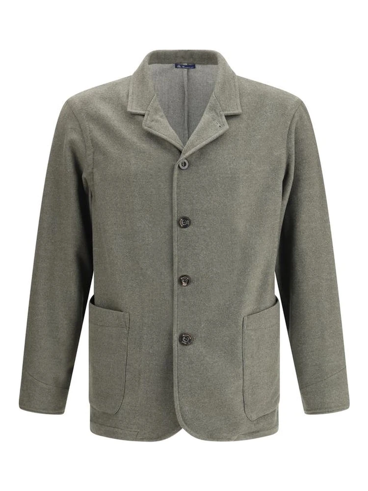 Green Fleece Wool Coat