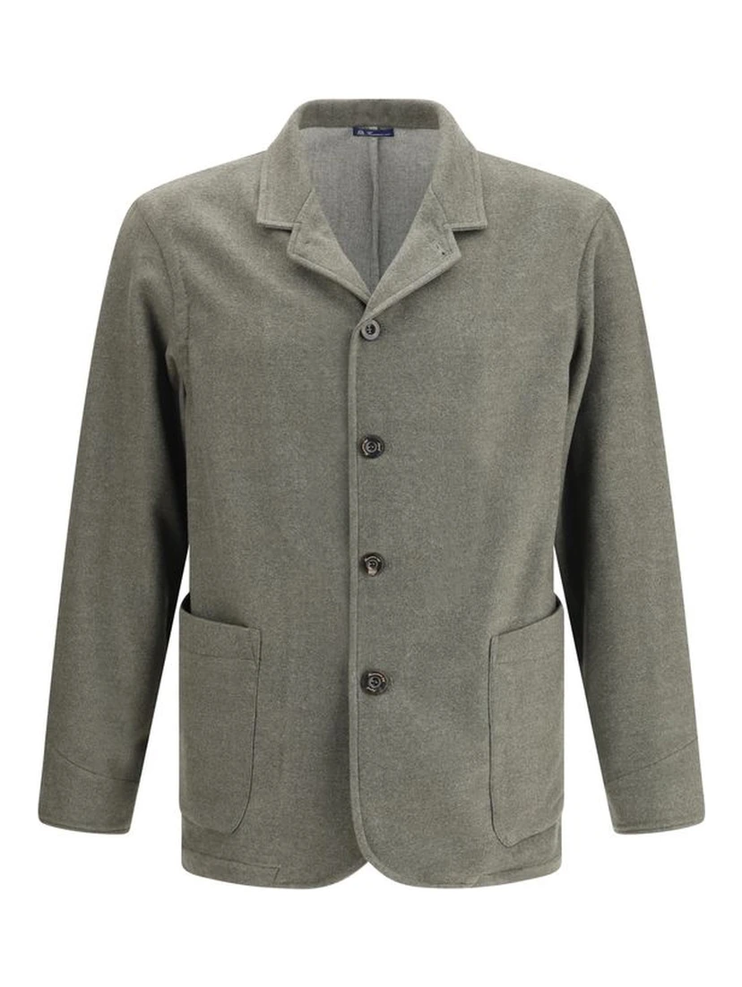 Green Fleece Wool Coat