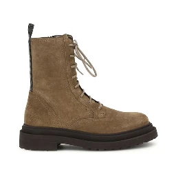 Brown Calf Leather Bos Taurus Lace-Up Boots