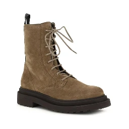 Brown Calf Leather Bos Taurus Lace-Up Boots