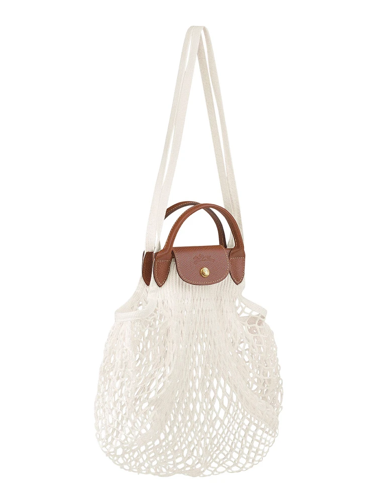 Le Pliage Filet White Handbag with Engraved Logo in Mesh Woman alternative