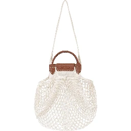 Le Pliage Filet White Handbag with Engraved Logo in Mesh Woman