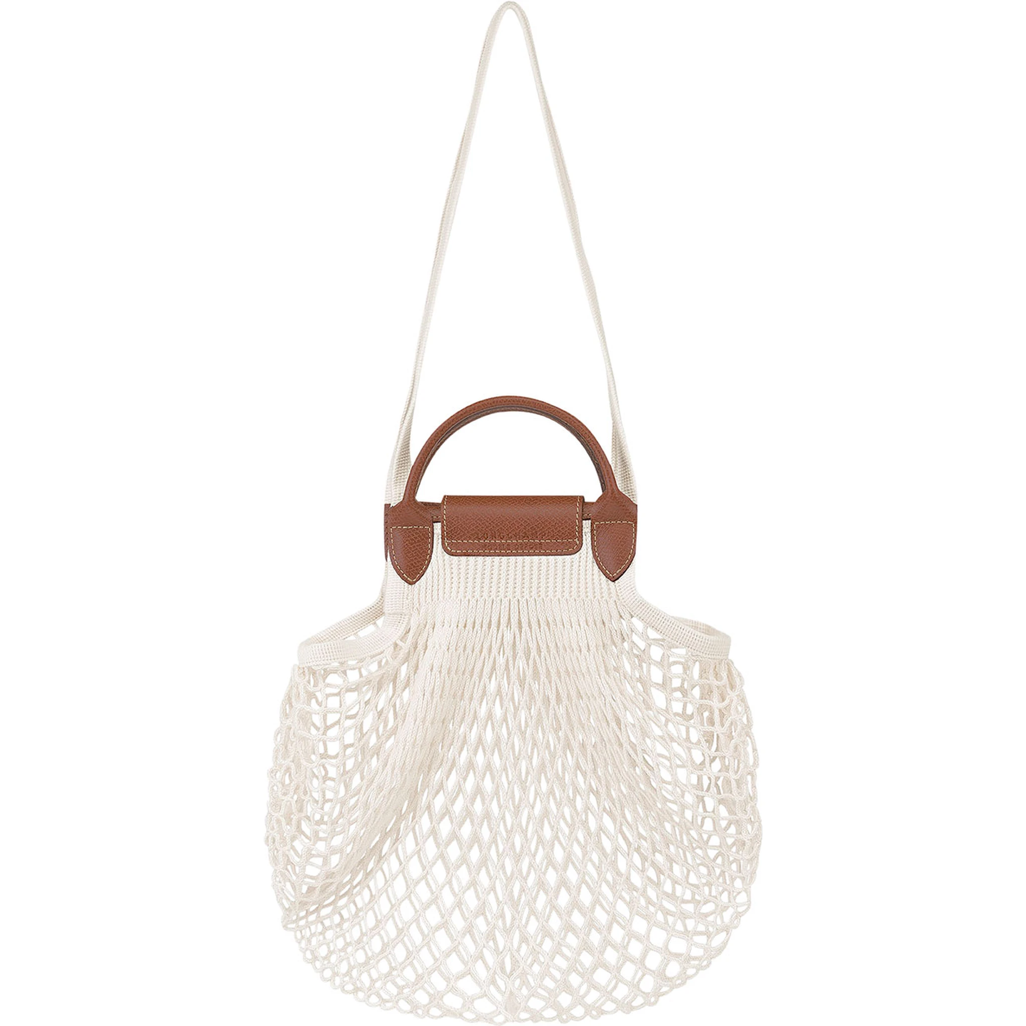 Le Pliage Filet White Handbag with Engraved Logo in Mesh Woman