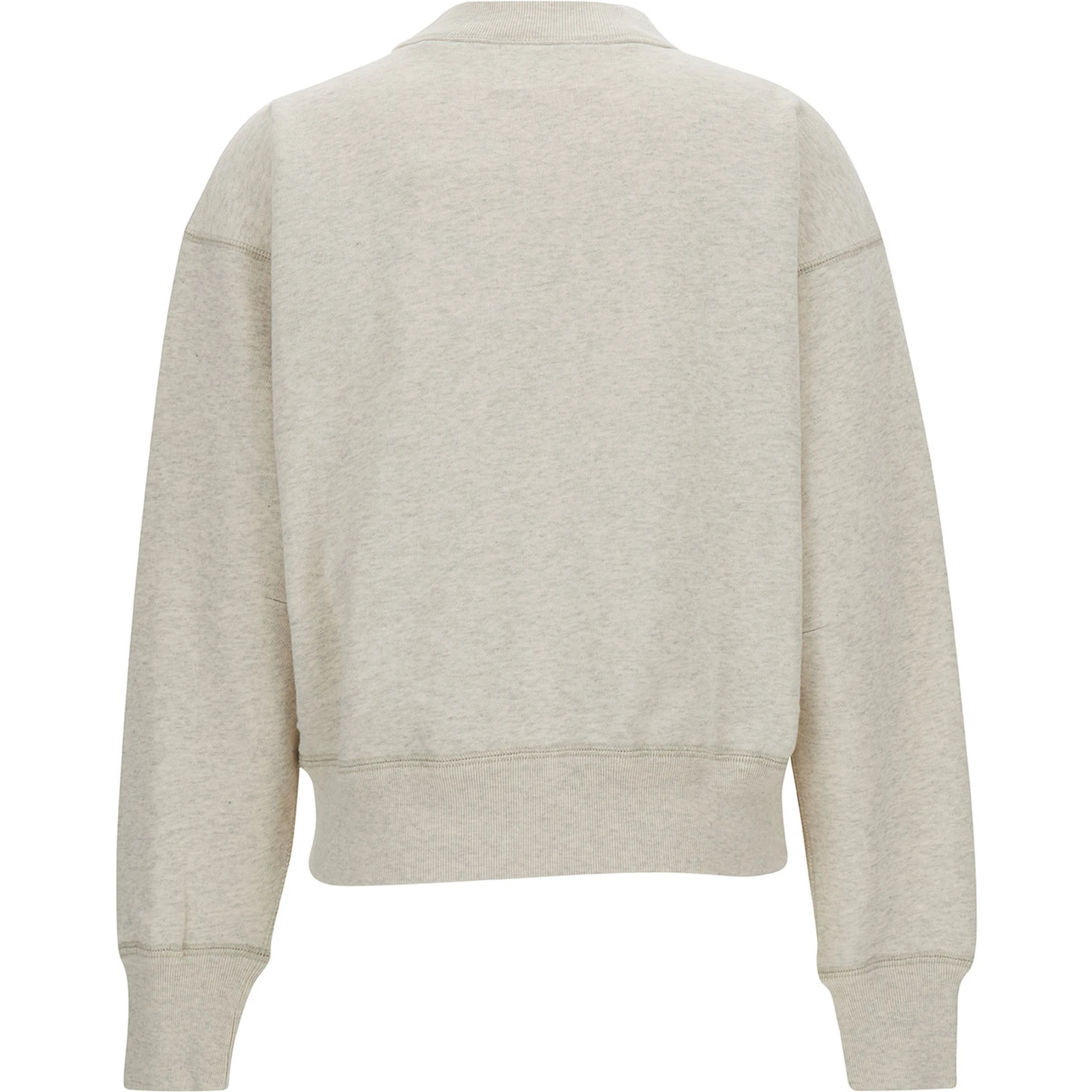 Beige High Neck Sweatshirt with Contrasting Logo Print in Cotton Blend Woman