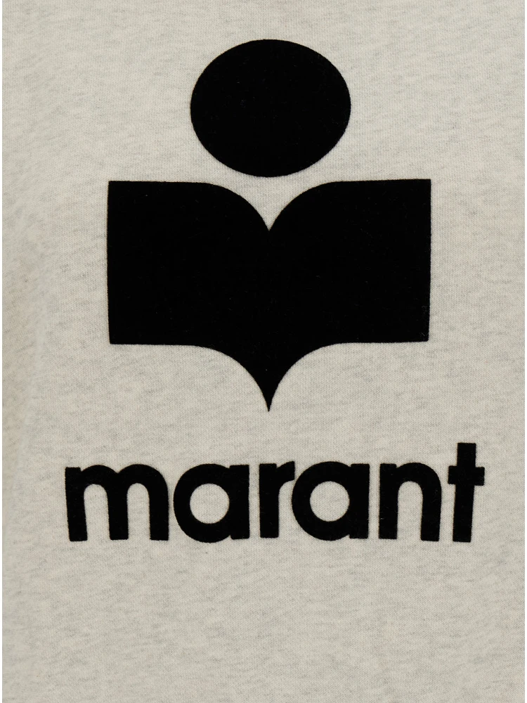 Beige High Neck Sweatshirt with Contrasting Logo Print in Cotton Blend Woman alternative