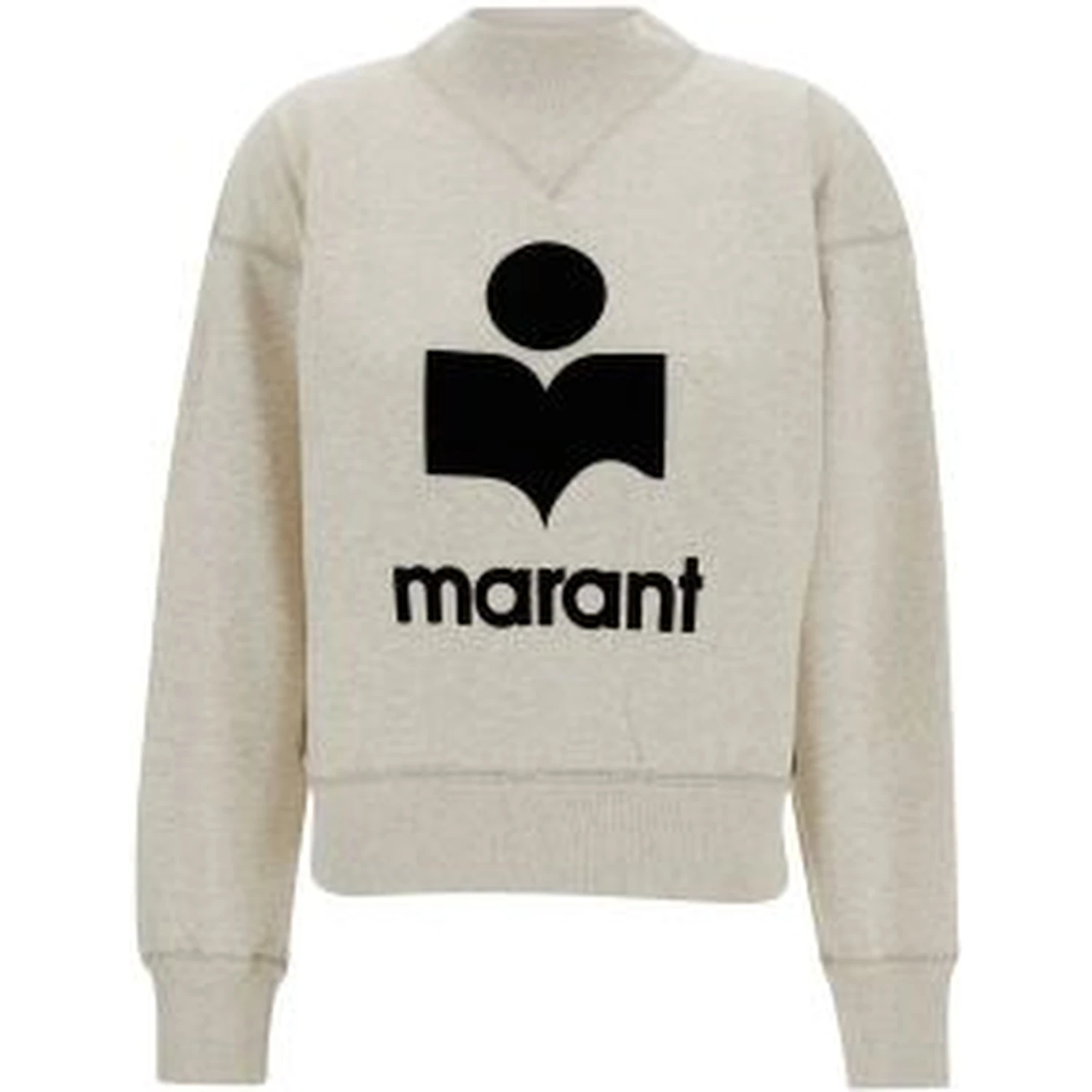 Beige High Neck Sweatshirt with Contrasting Logo Print in Cotton Blend Woman