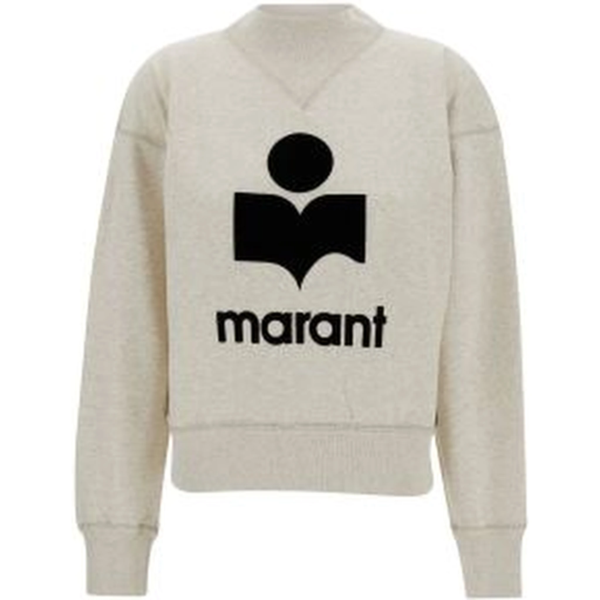 Beige High Neck Sweatshirt with Contrasting Logo Print in Cotton Blend Woman