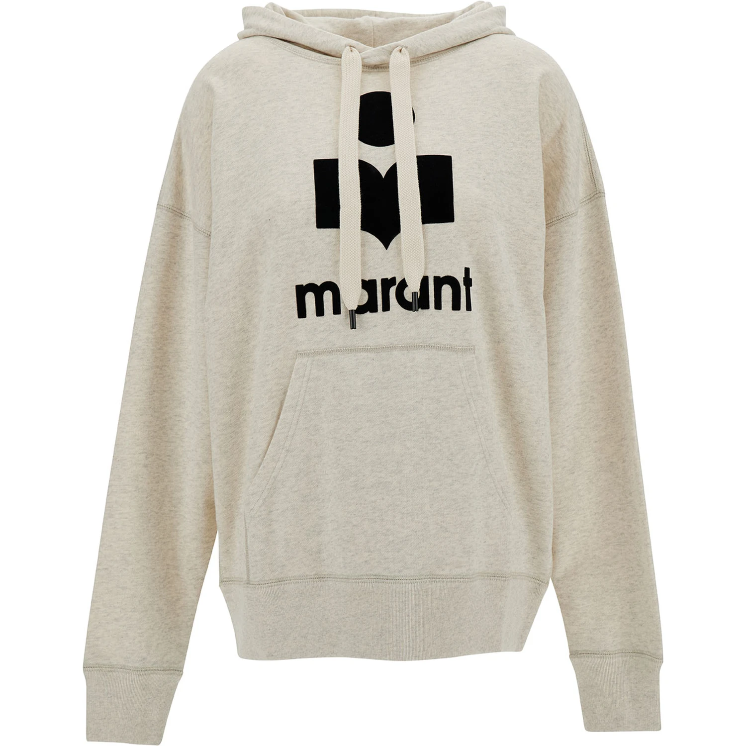 White Hoodie with Tonal Logo Print in Cotton Blend Woman