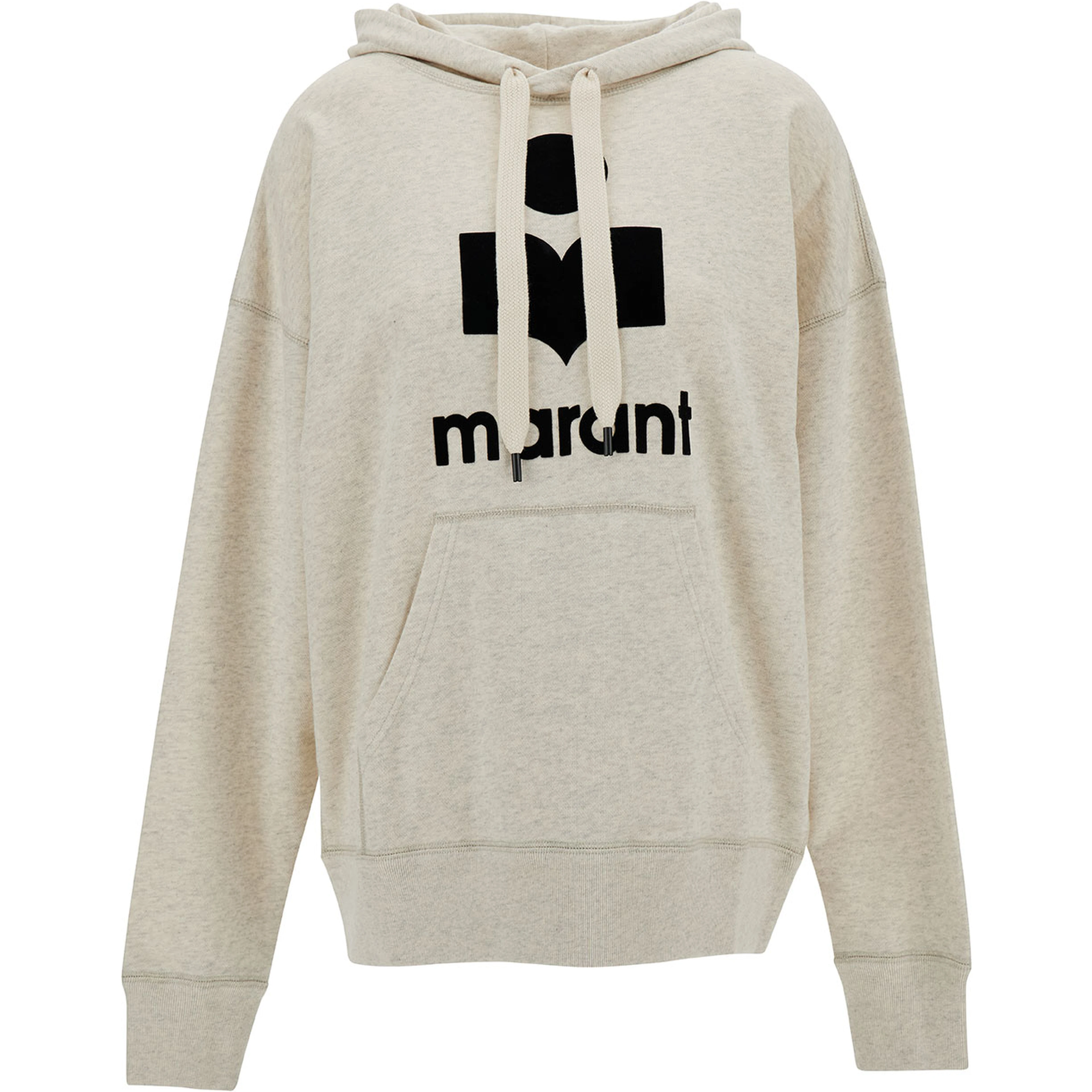 White Hoodie with Tonal Logo Print in Cotton Blend Woman
