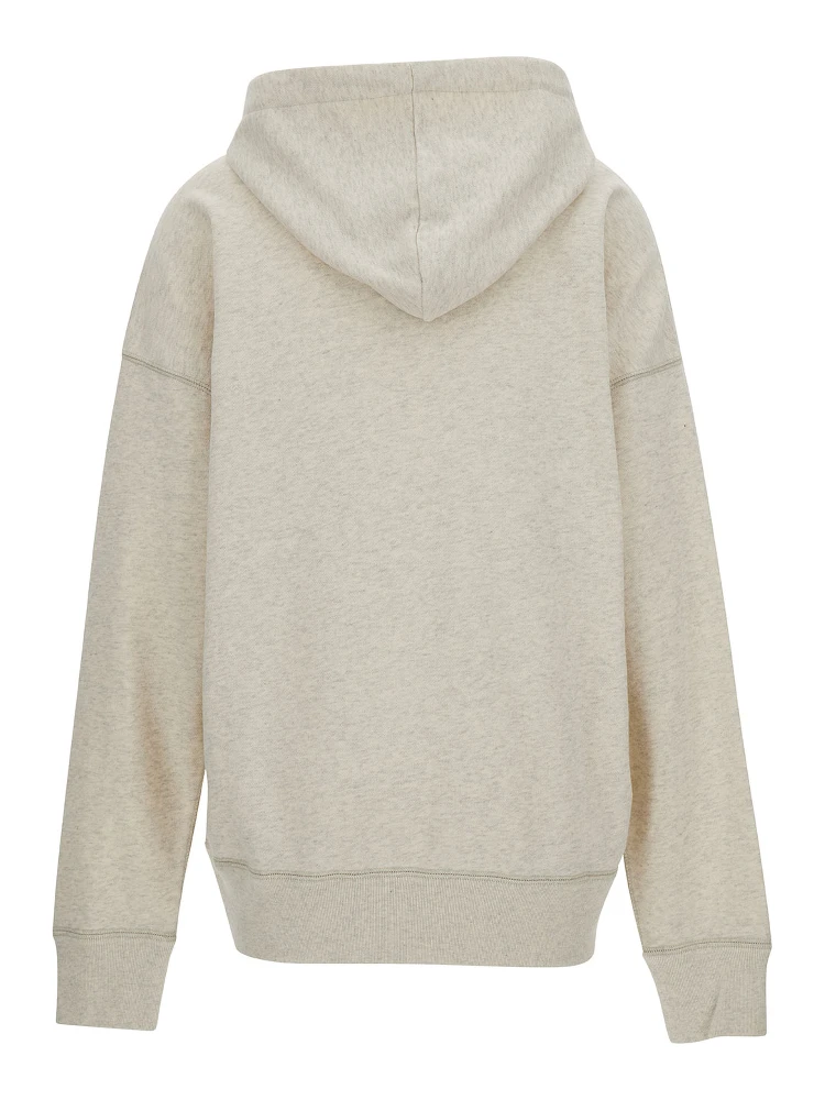 White Hoodie with Tonal Logo Print in Cotton Blend Woman alternative