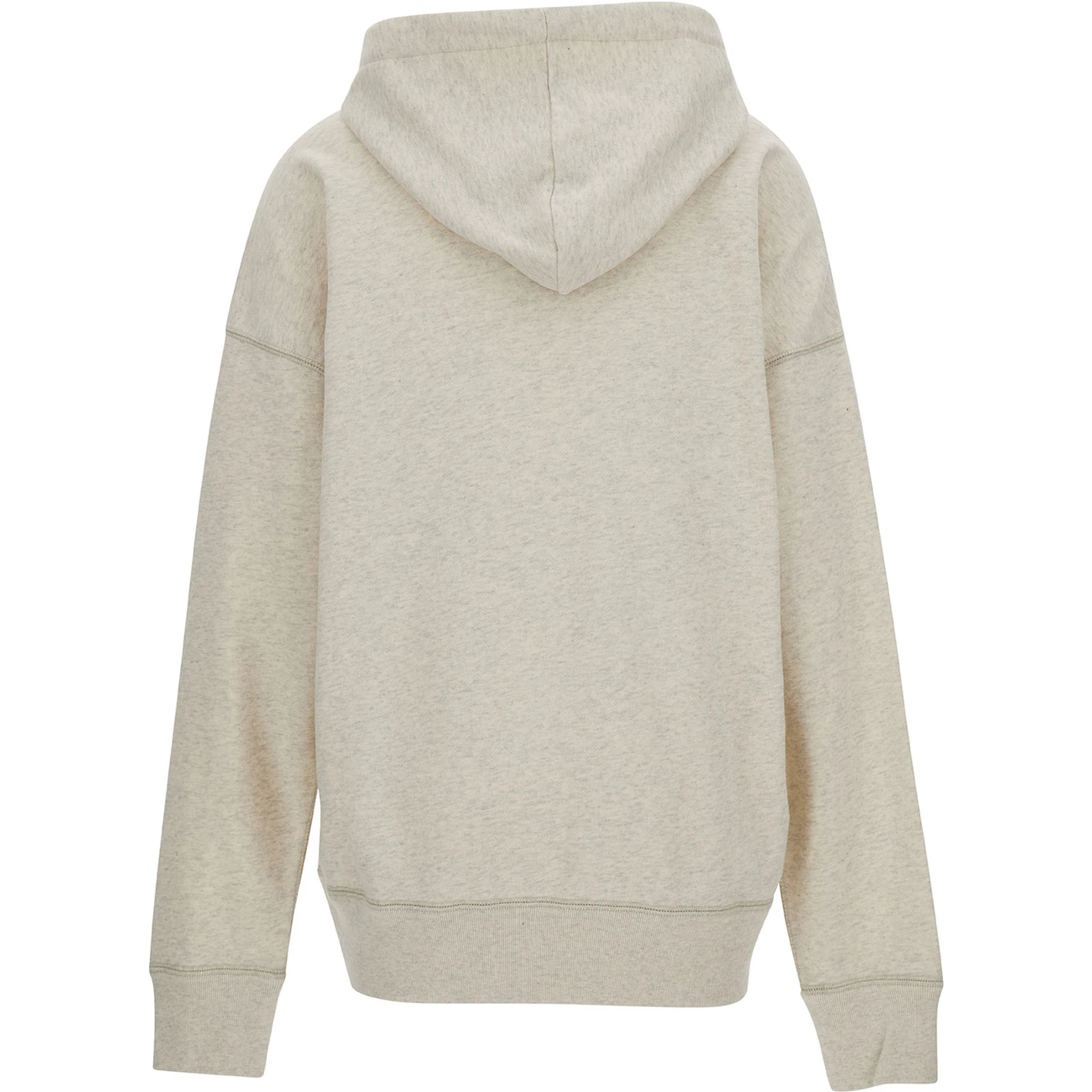 White Hoodie with Tonal Logo Print in Cotton Blend Woman