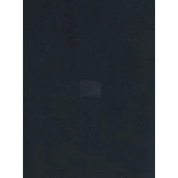 Black Crewneck T-Shirt with Tonal Logo Patch on the Front in Cotton Woman