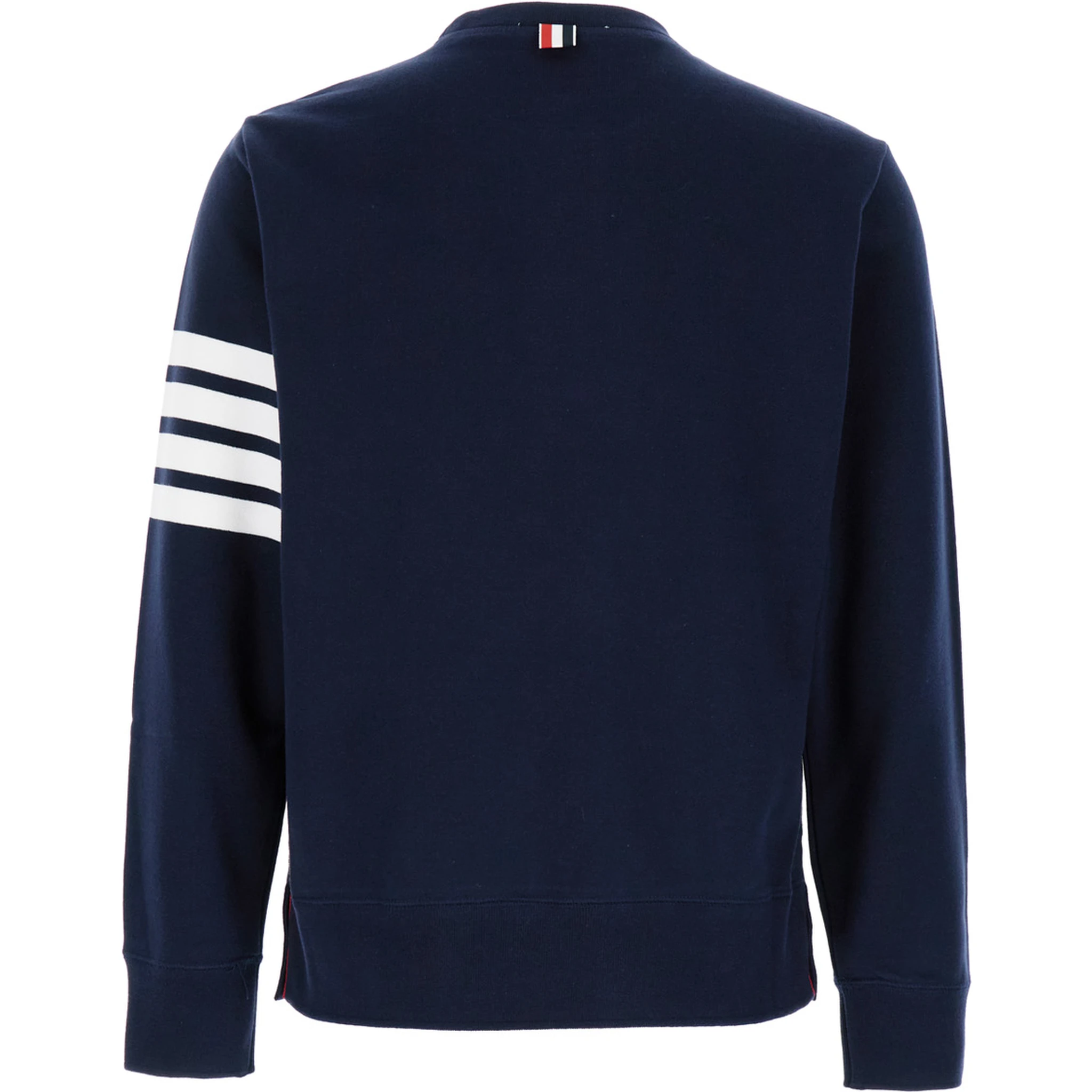Blue Crewneck Sweatshirt with 4-Bar Detail in Cotton Man