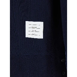 Blue Crewneck Sweatshirt with 4-Bar Detail in Cotton Man