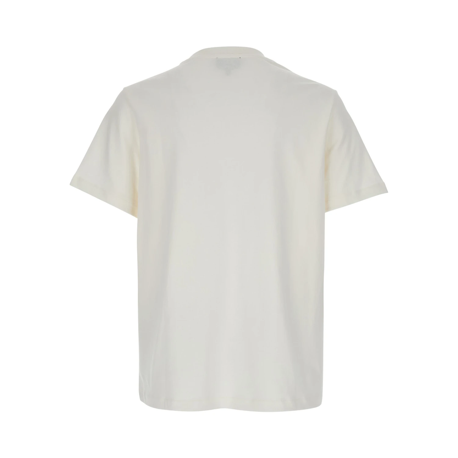 White Crewneck T-Shirt with Logo Embroidered on the Front in Cotton Woman