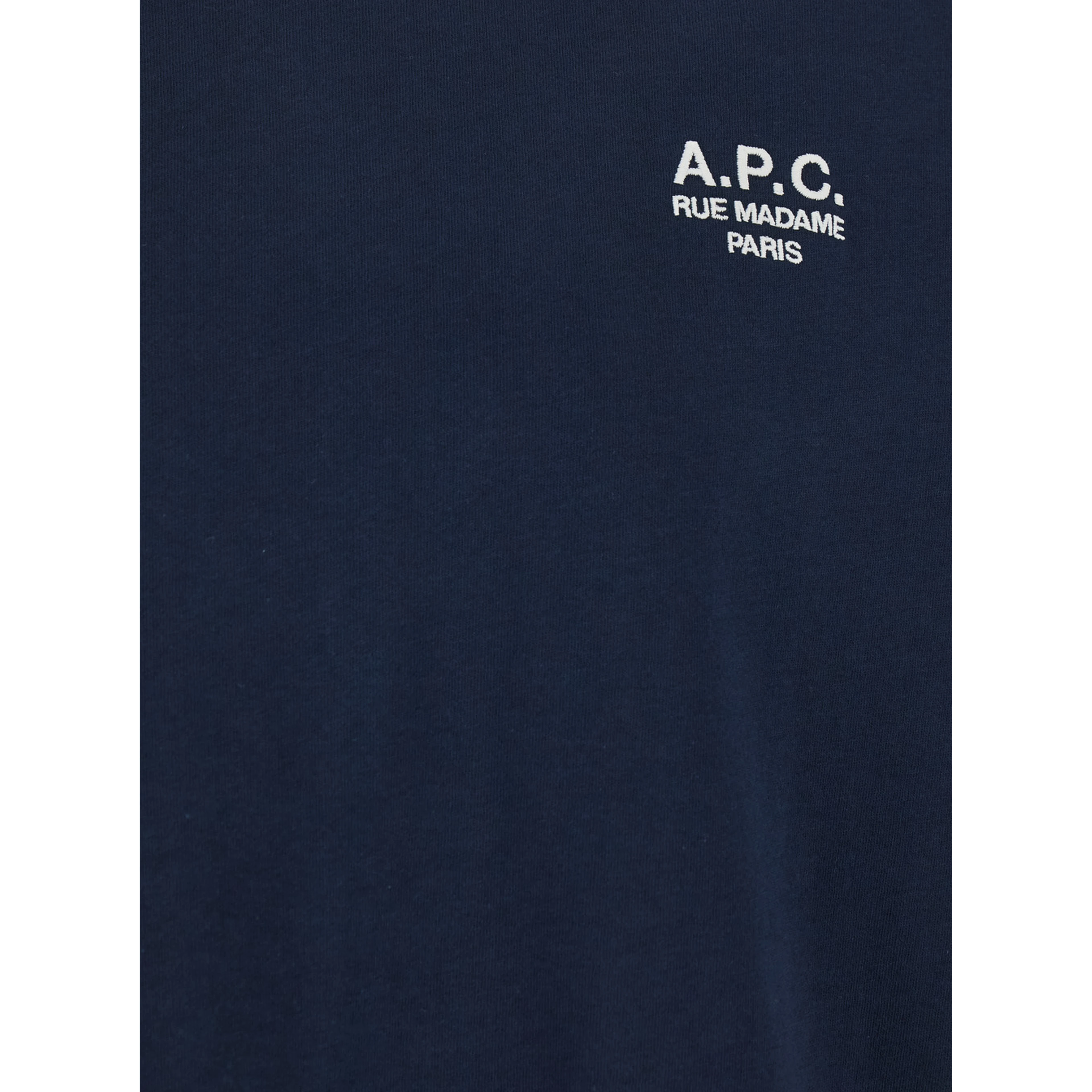 Blue Crewneck T-Shirt with Logo Embroidered on the Front in Cotton Man