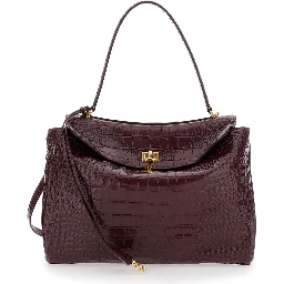 Rodeo Bordeaux Handbag with Removable Shoulder Strap in Leather Woman