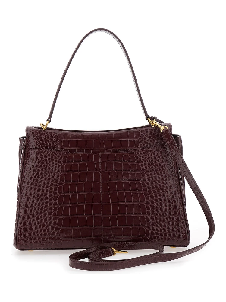 Rodeo Bordeaux Handbag with Removable Shoulder Strap in Leather Woman alternative