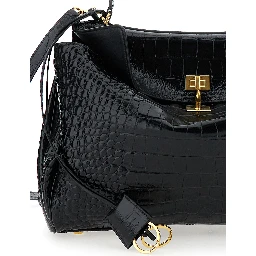 Rodeo Black Handbag with Removable Shoulder Strap in Leather Woman