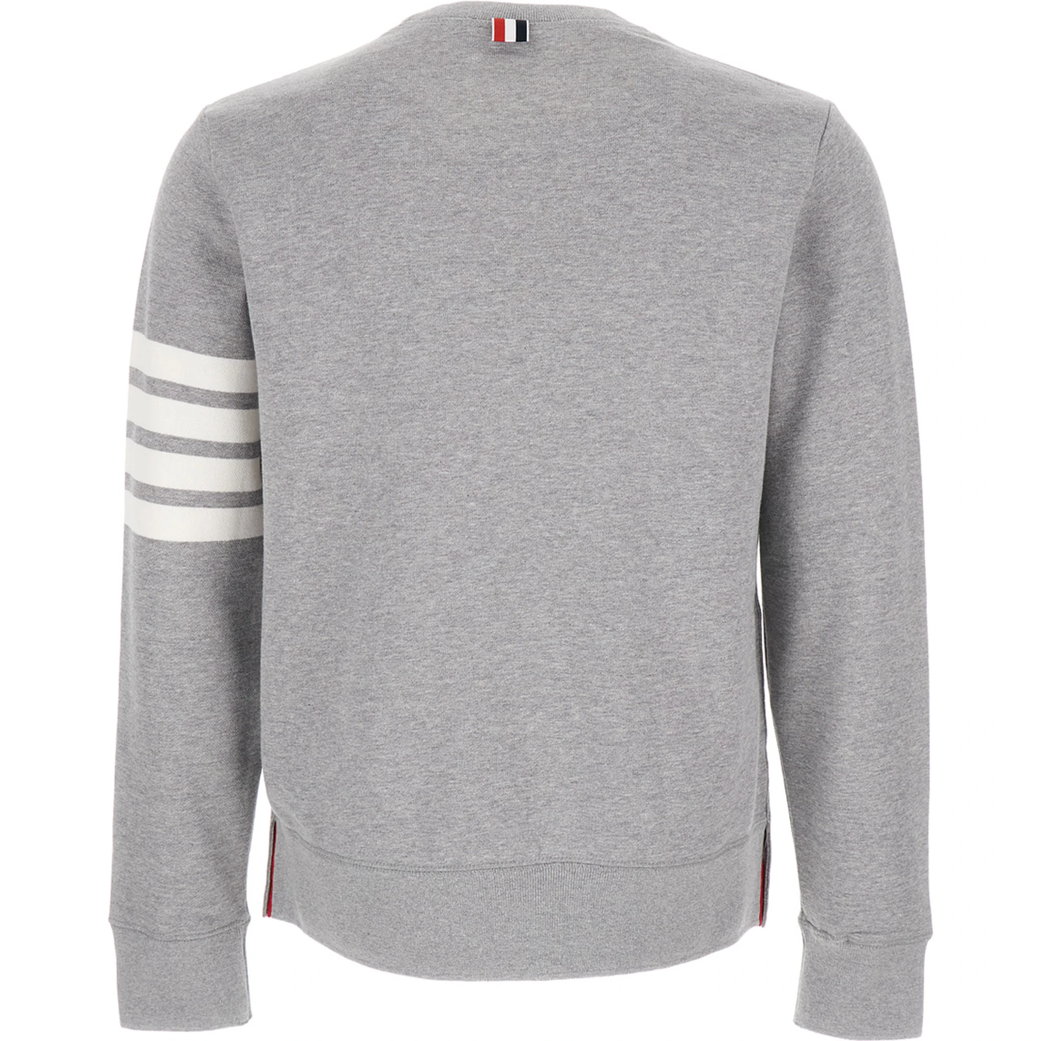 Grey Melange Sweatshirt with 4 Bar Tab in Cotton Man Thom Browne