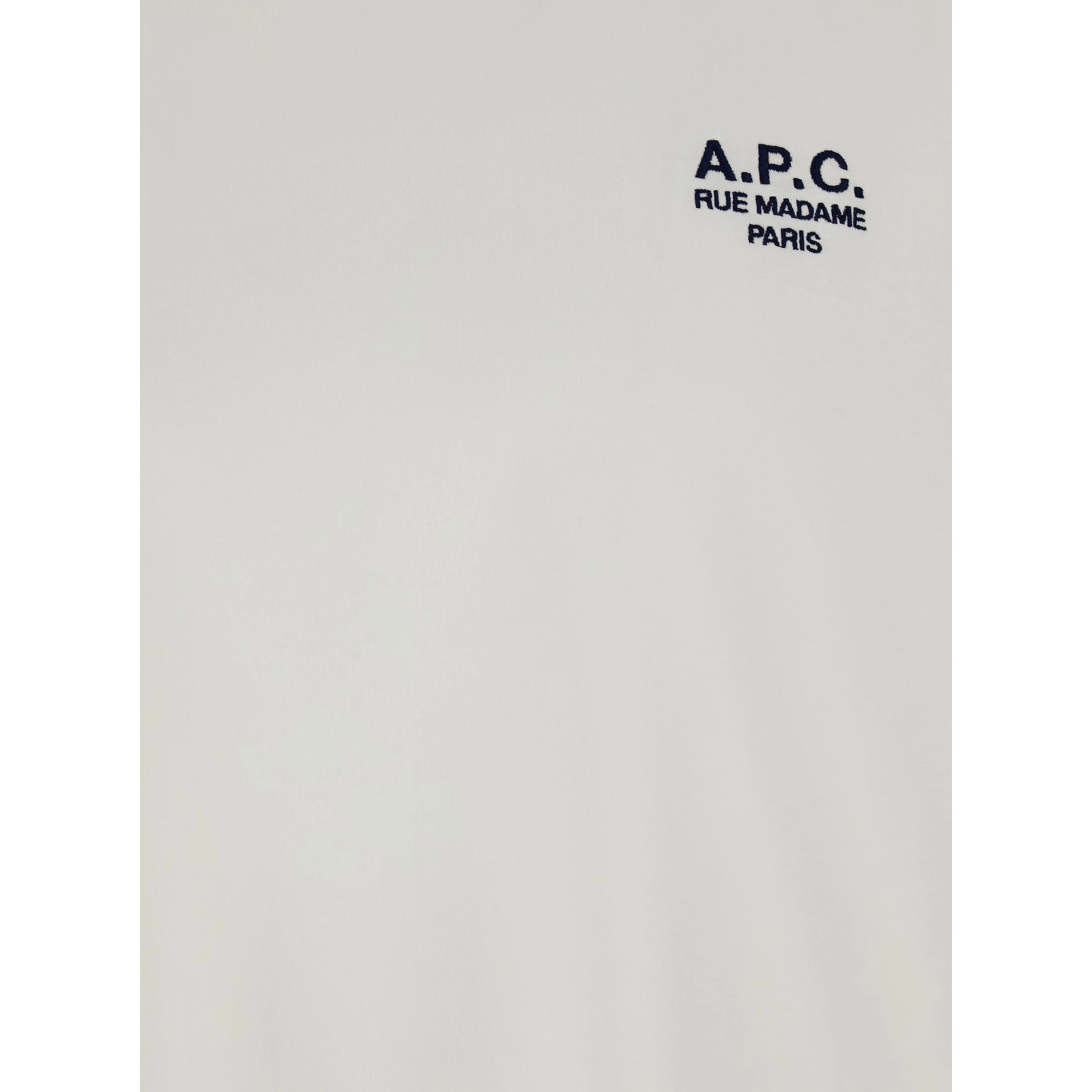 White Crewneck T-Shirt with Logo Embroidered on the Front in Cotton Man