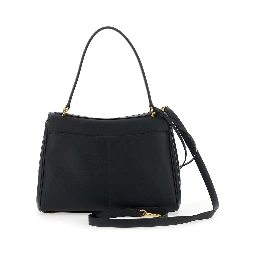 Small Rodeo Black Handbag with Detachable Key Holder in Smooth Leather Woman