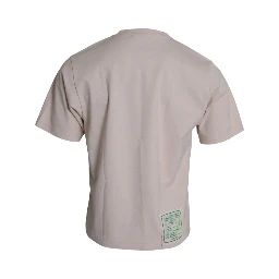 Beige Cosmic Love Cotton Crew Neck T-shirt