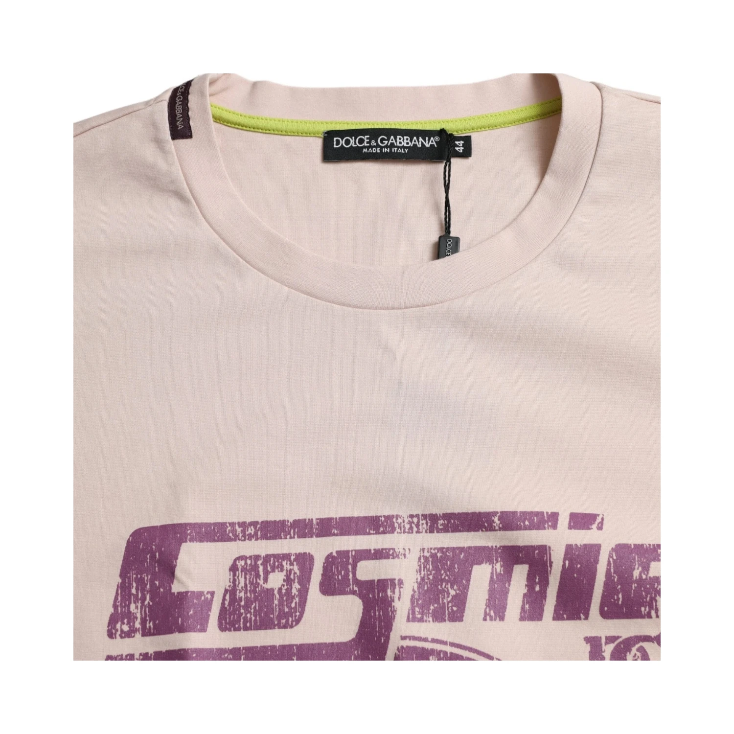 Beige Cosmic Love Cotton Crew Neck T-shirt