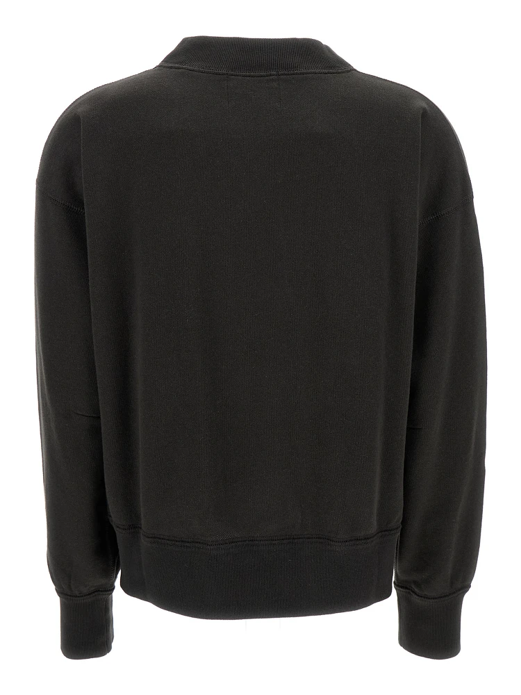 Black High Neck Sweatshirt with Contrasting Logo Print in Cotton Blend Woman alternative