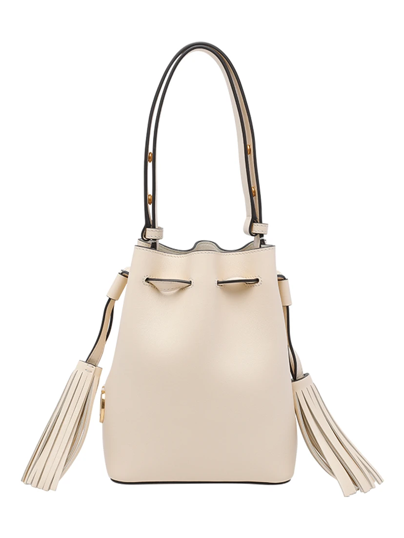 Butter white Drawstring bucket bag