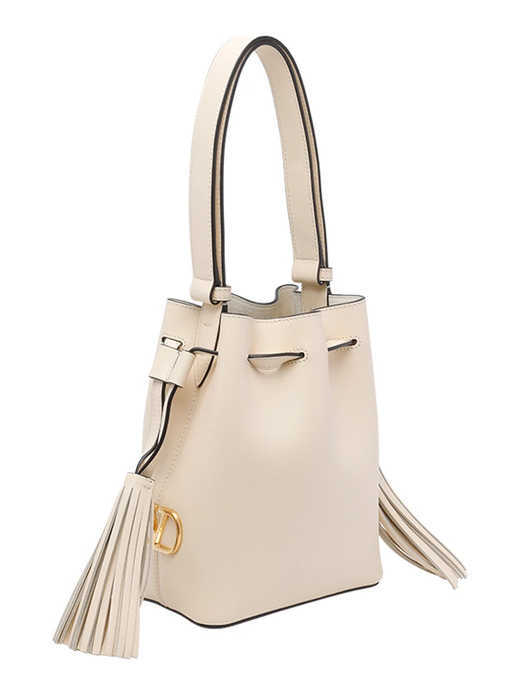 Butter white Drawstring bucket bag alternative