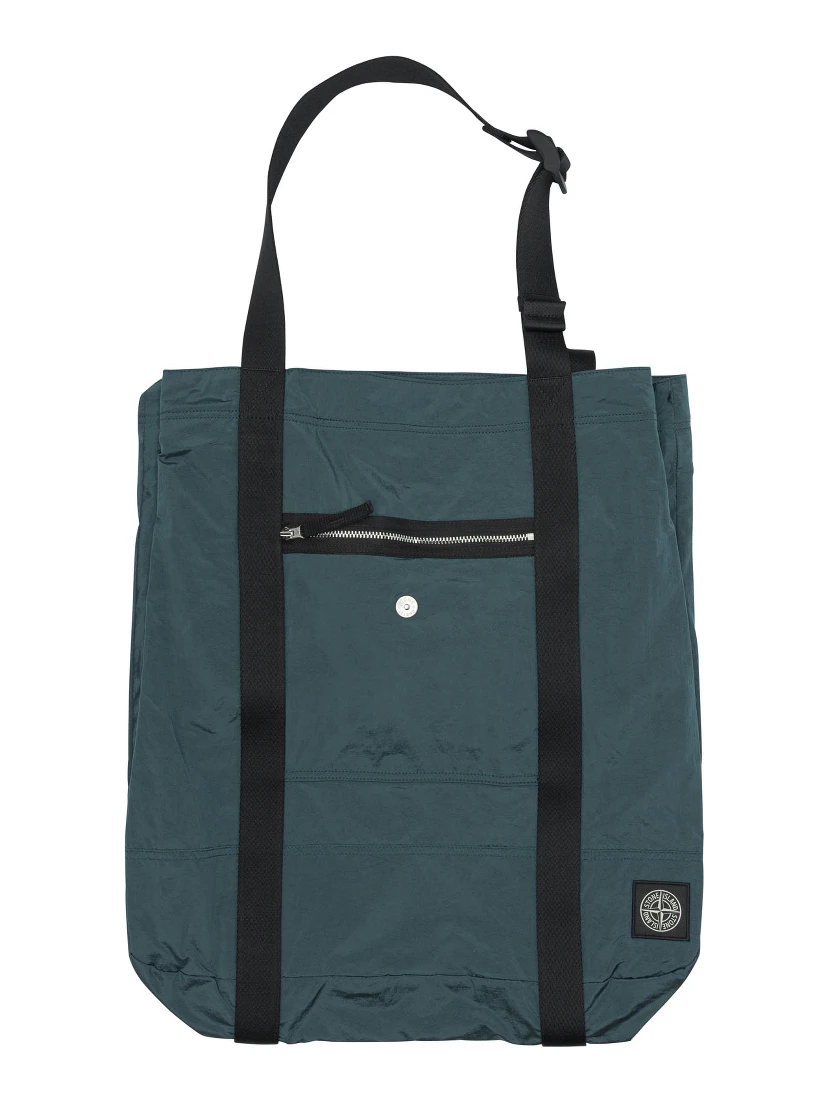 Metal nylon tote shoulder bag