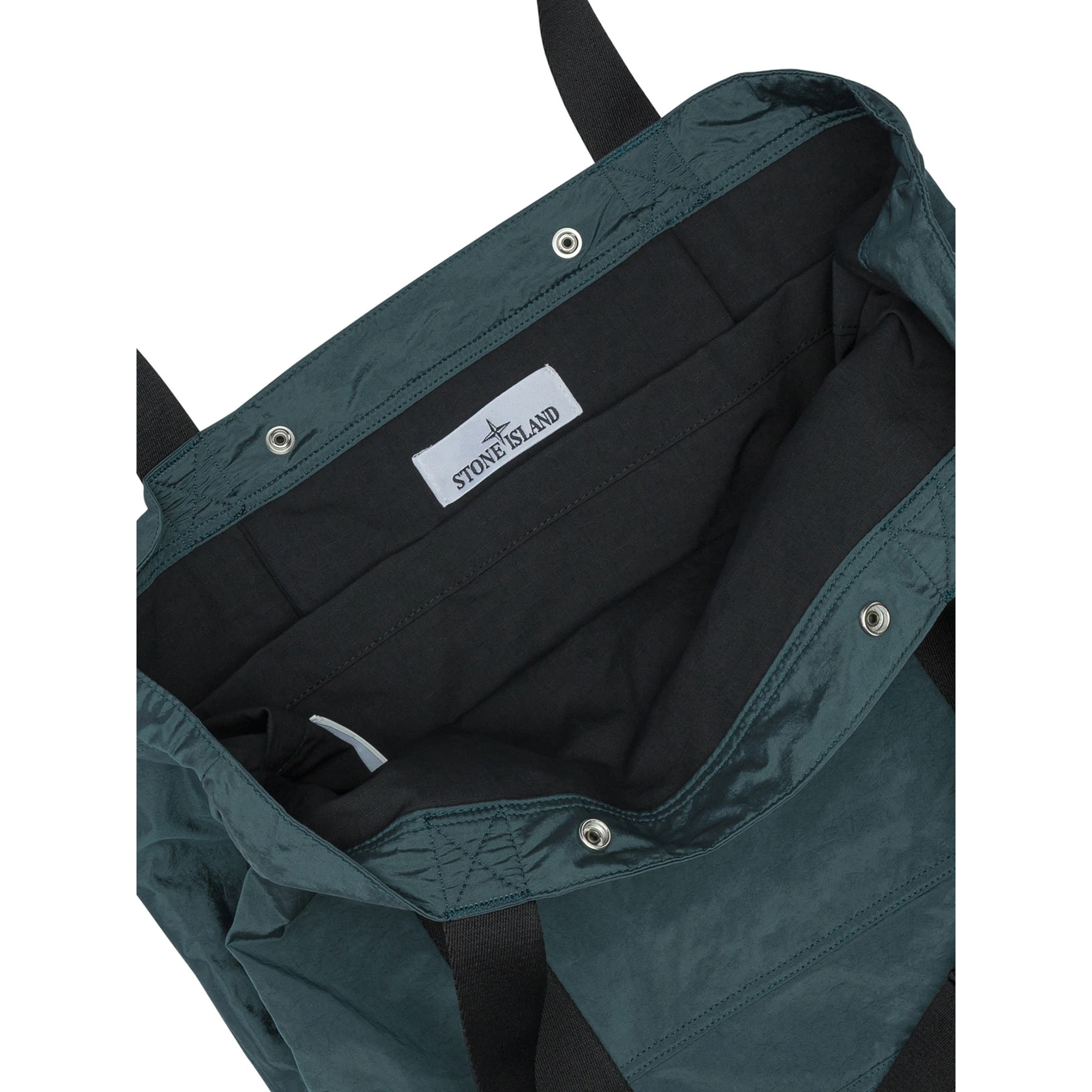 Metal nylon tote shoulder bag