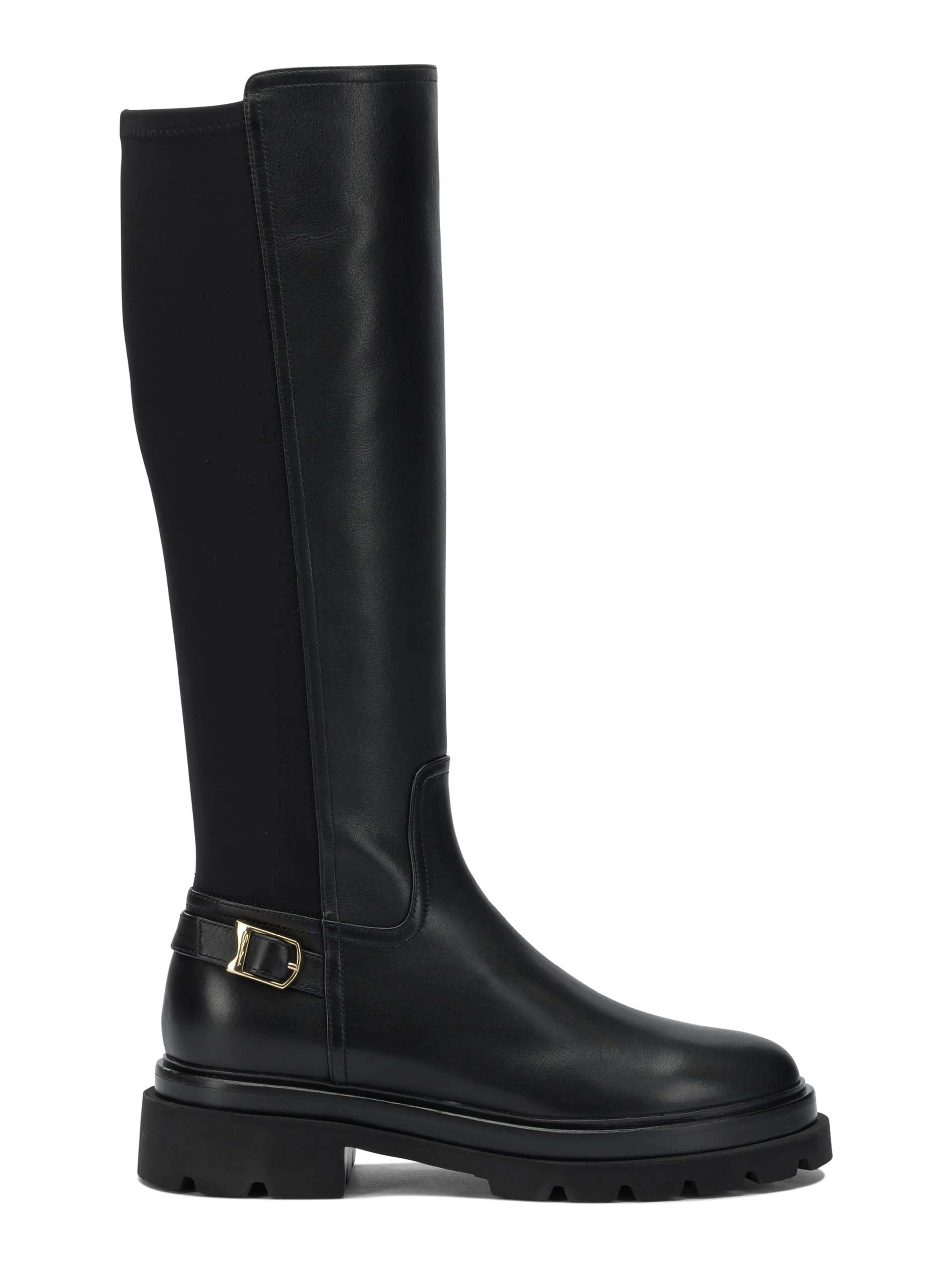 Leather knee-high boots