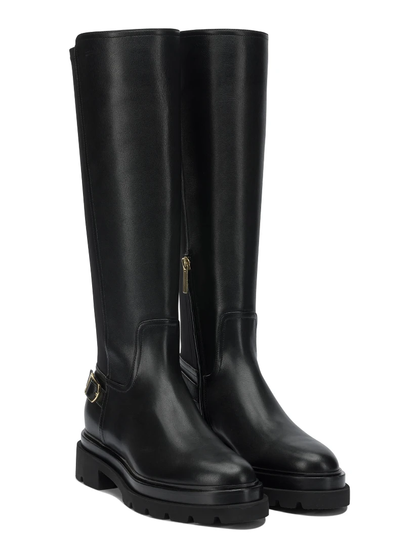 Leather knee-high boots