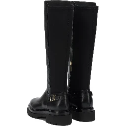 Leather knee-high boots
