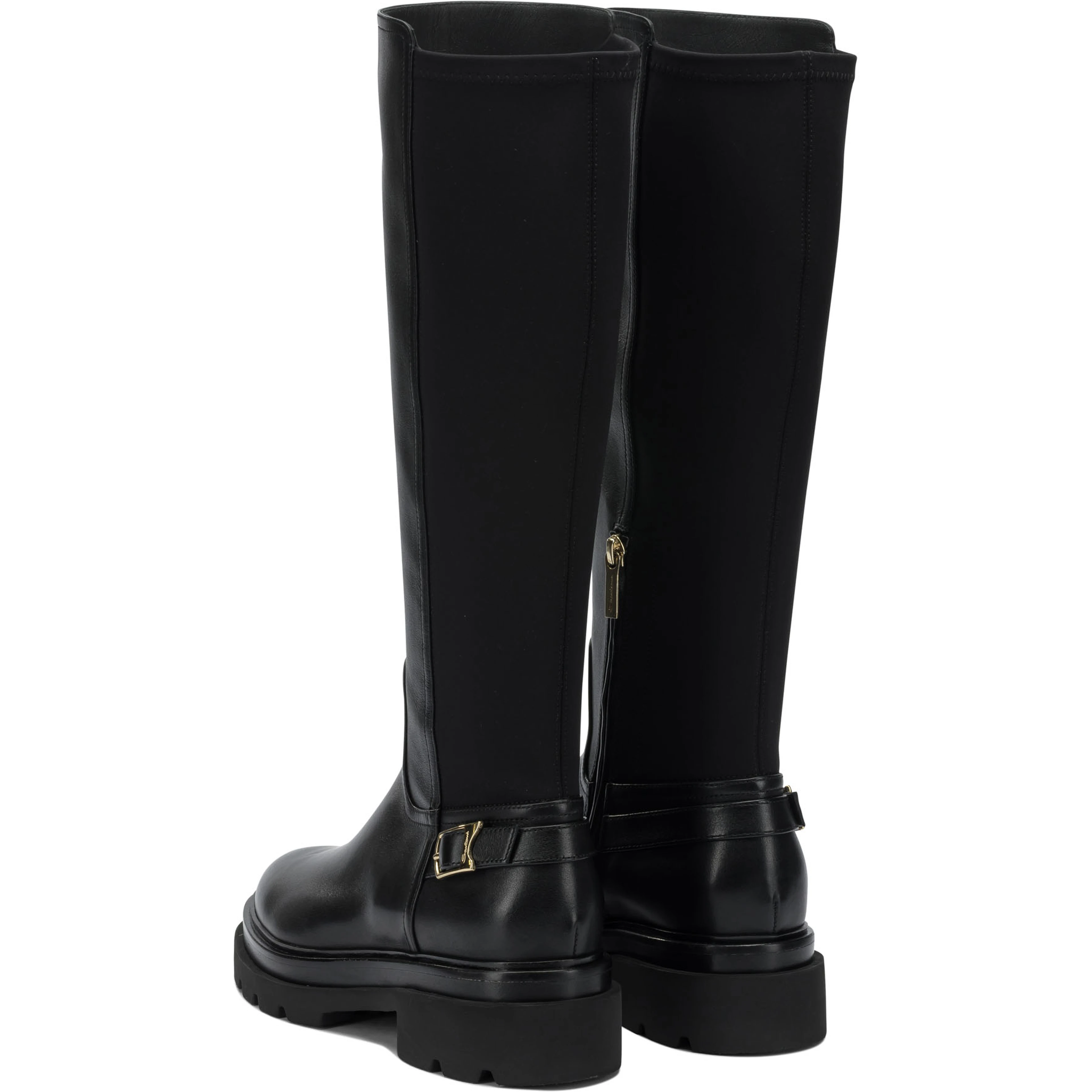 Leather knee-high boots