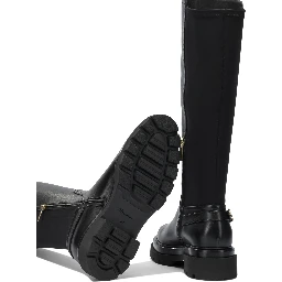Leather knee-high boots