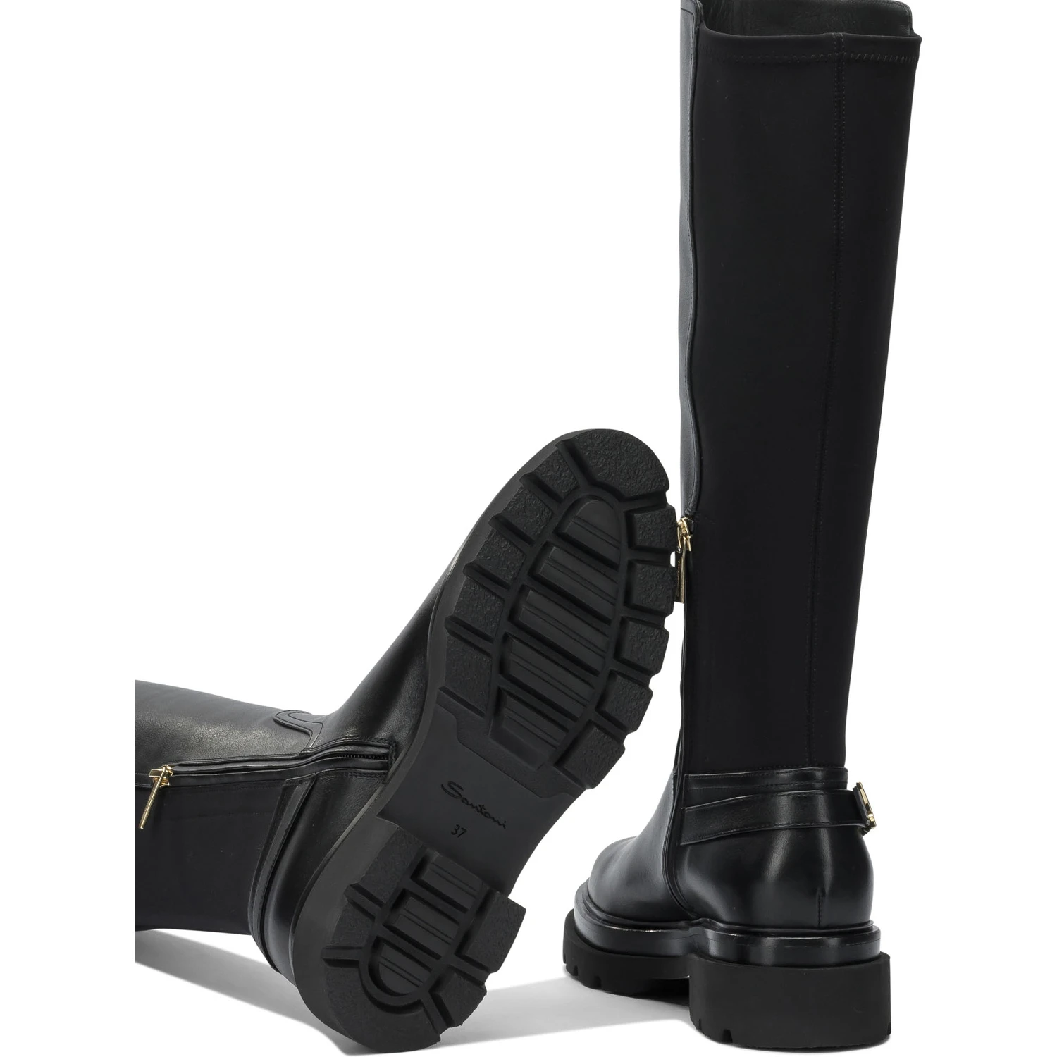 Leather knee-high boots