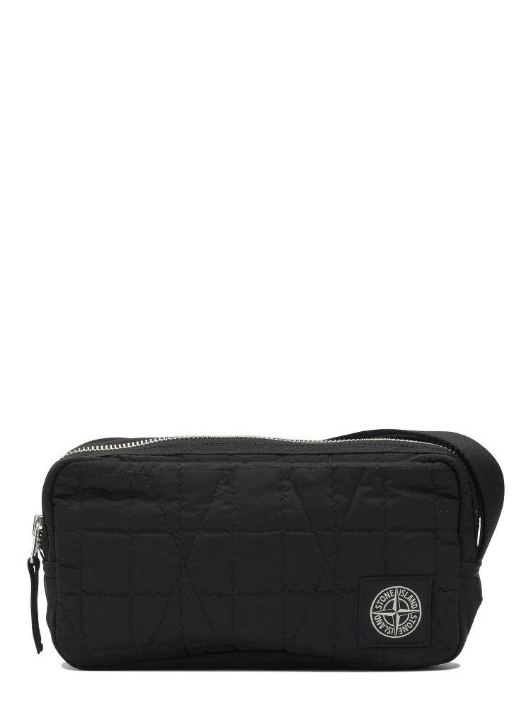 Quilted Nylon Metal Clutch Bag