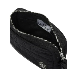 Quilted Nylon Metal Clutch Bag