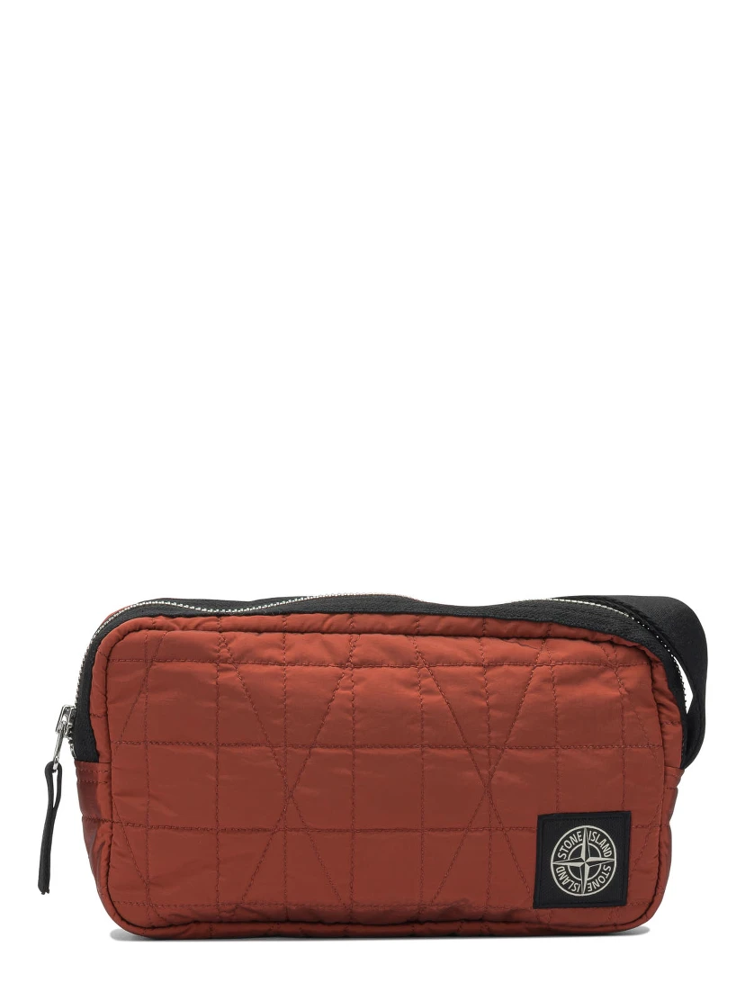 Quilted Nylon Metal Clutch Bag