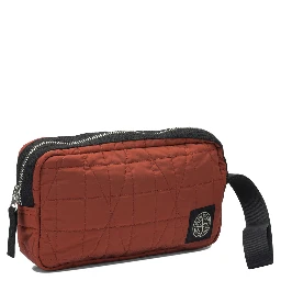 Quilted Nylon Metal Clutch Bag