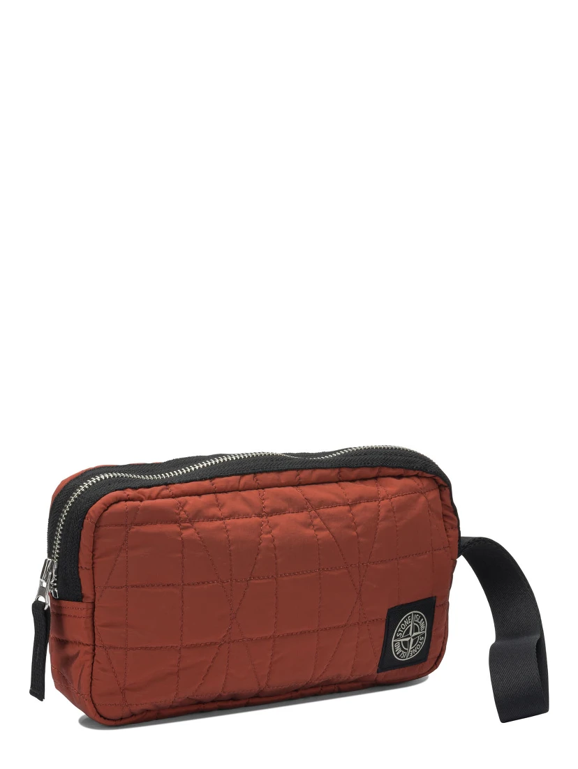 Quilted Nylon Metal Clutch Bag