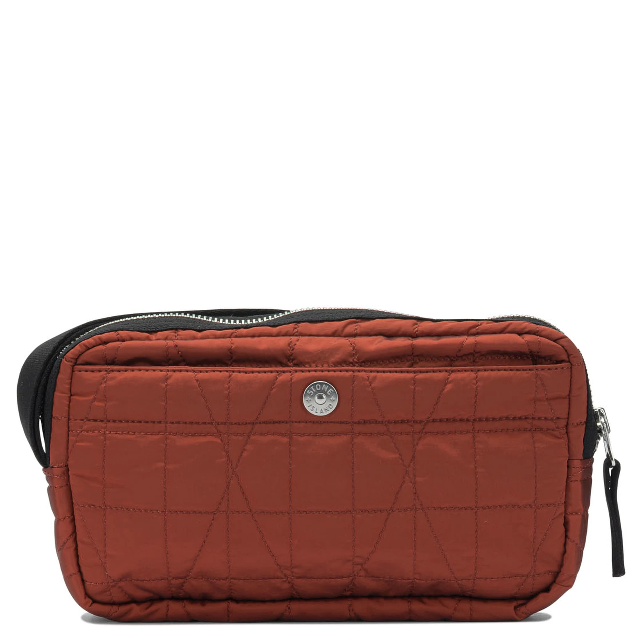 Quilted Nylon Metal Clutch Bag