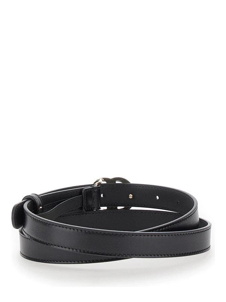 Black Belt with GG Buckle in Leather Woman alternative