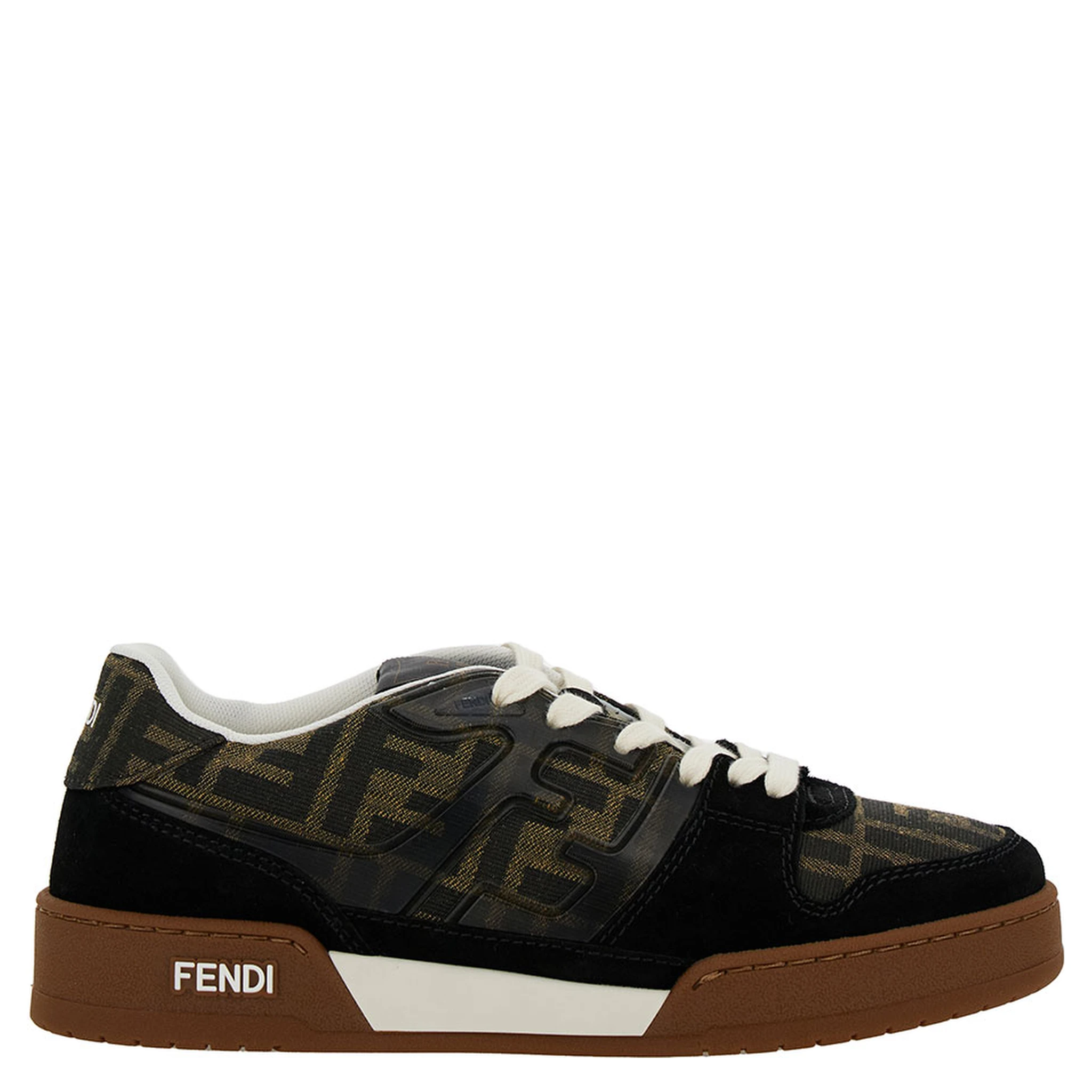 Fendi Match Multicolor Low Top Sneakers with FF Appliqué in Leather Woman