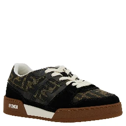 Fendi Match Multicolor Low Top Sneakers with FF Appliqué in Leather Woman