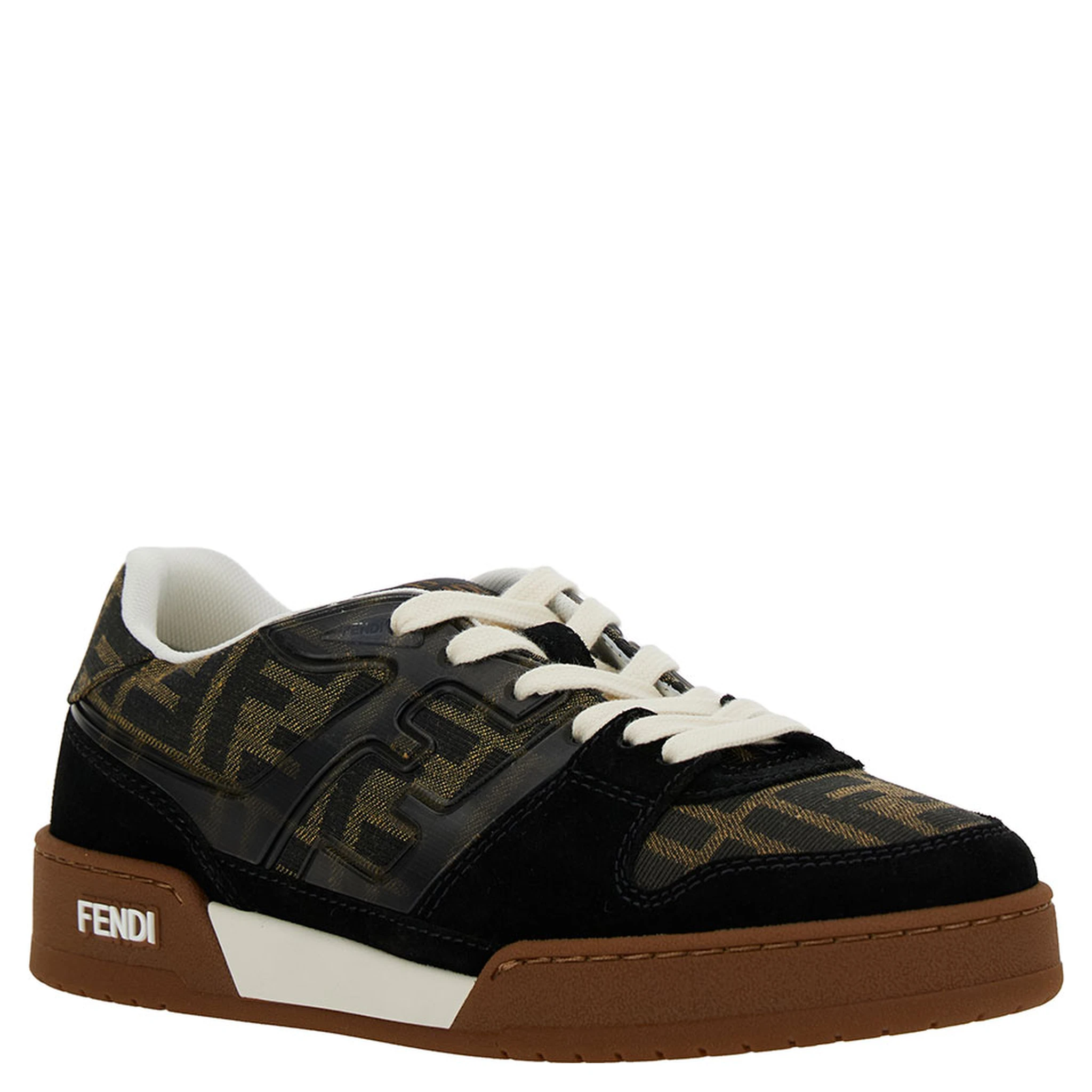 Fendi Match Multicolor Low Top Sneakers with FF Appliqué in Leather Woman